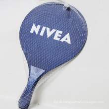 customize wooden beach racket with mesh bag